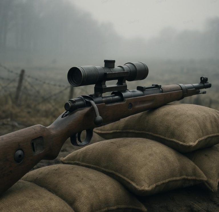 Scope on sniper rifle