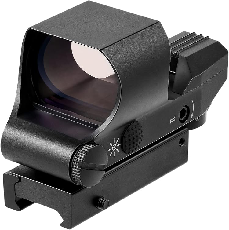 4 Red Reticle Styles and 7 Brightness Levels Crossbow and Shotgun Red Dot Sight HUQ1222OR