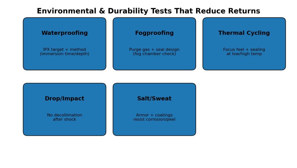 Environmental and durability tests