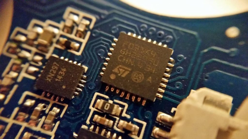 A MEMS accelerometer on a compact PCB