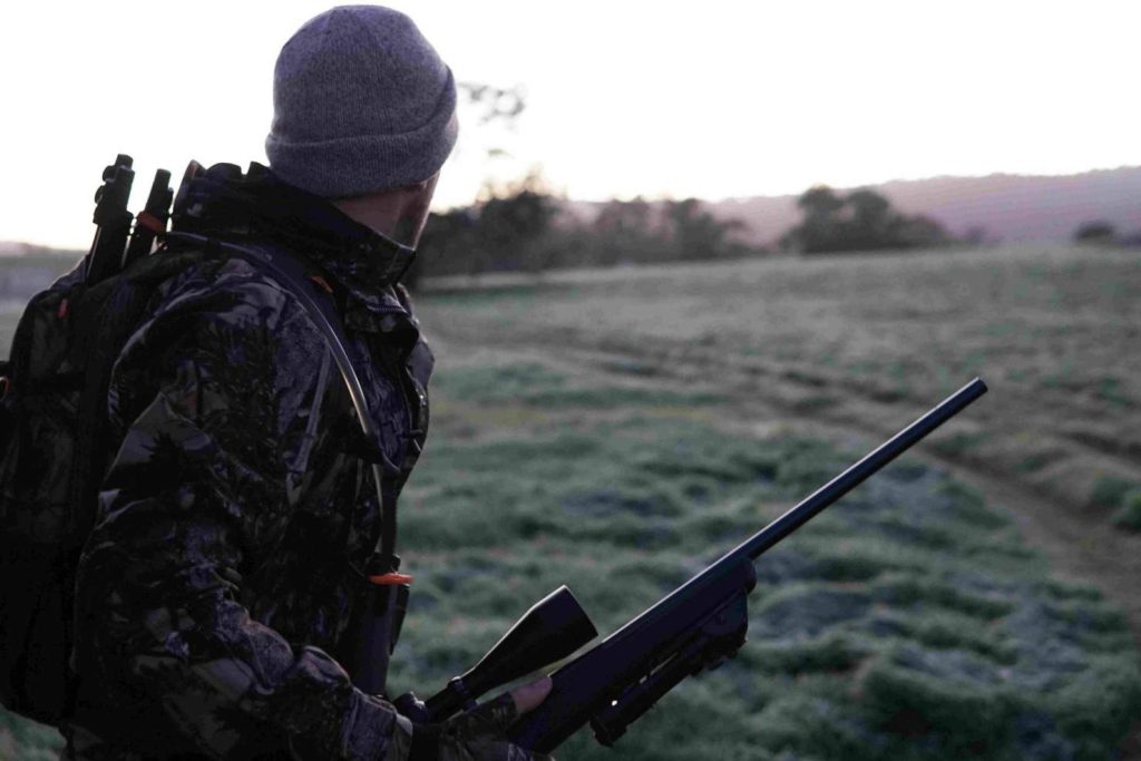 hunter with scopes