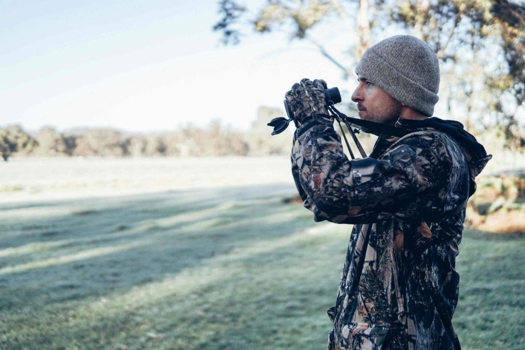 hunting with binoculars