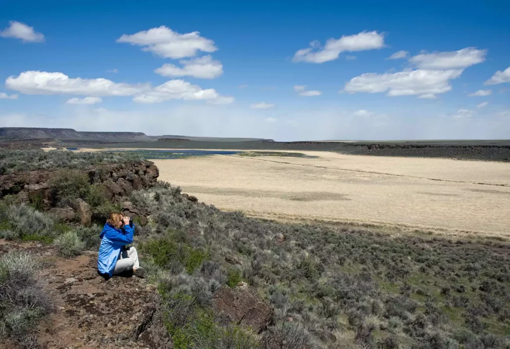 Using binoculars outdoors 3