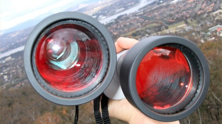 Binoculars with Red-Coated Lenses