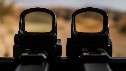 Colored lenses of red dot scope