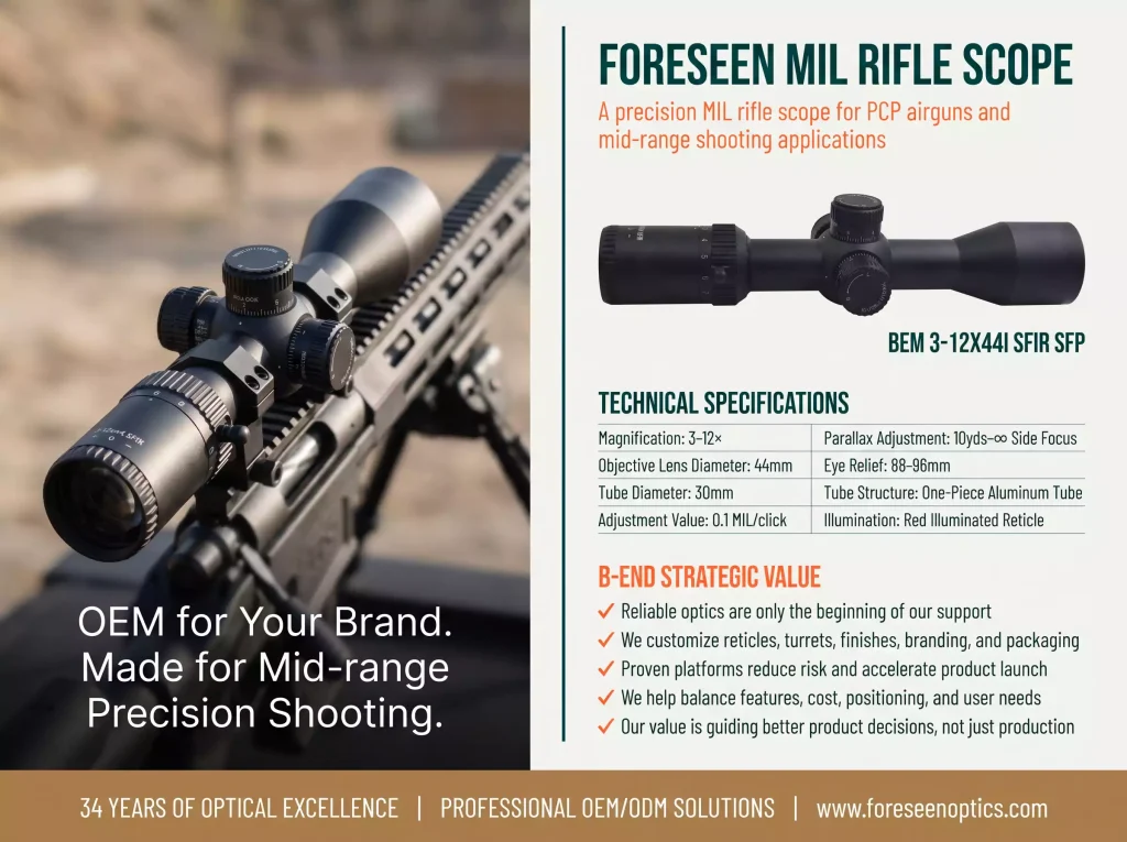 General & Mid-Range Hunting Scopes BEM3-12X442 SFIR SFP