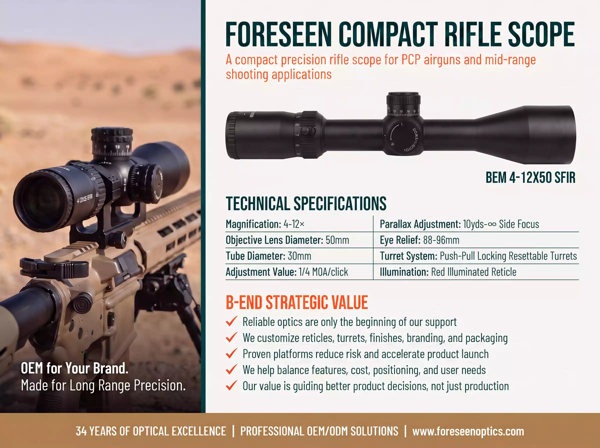 General & Mid-Range Hunting Scopes BEM4-12X501 SFIR