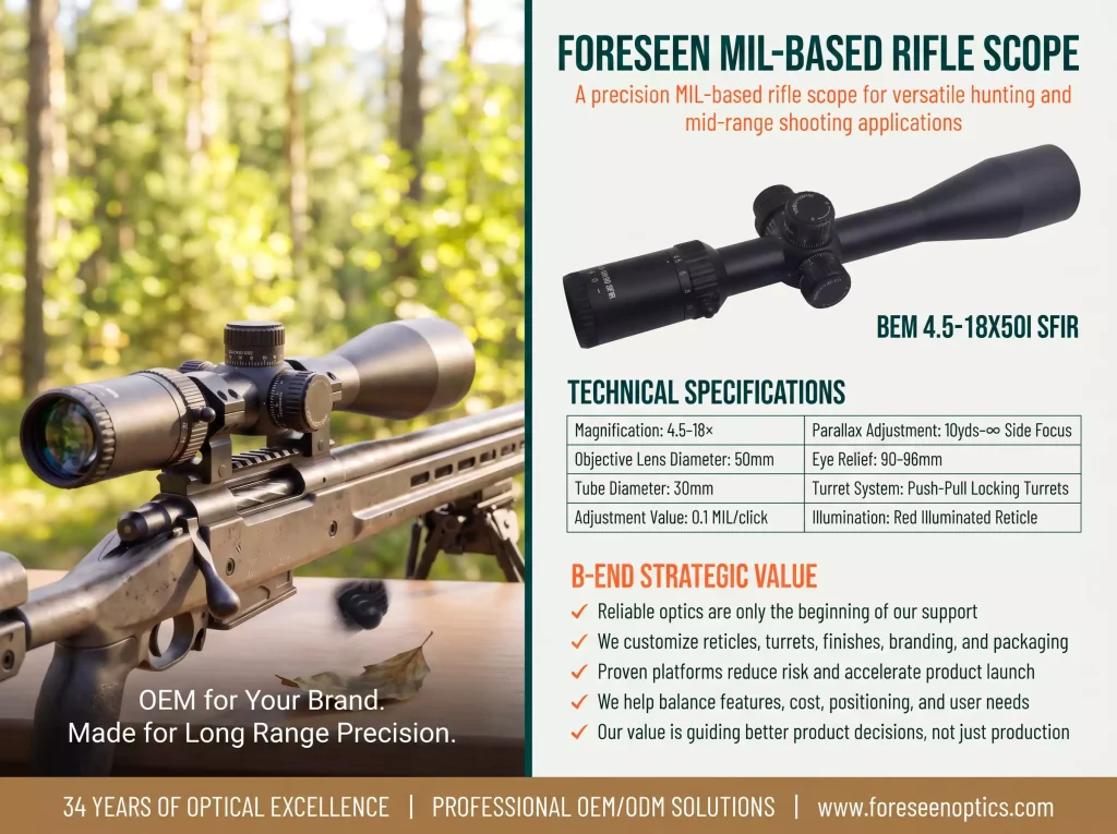 Long Range Hunting Scopes BEM4.5-18X501 SFIR
