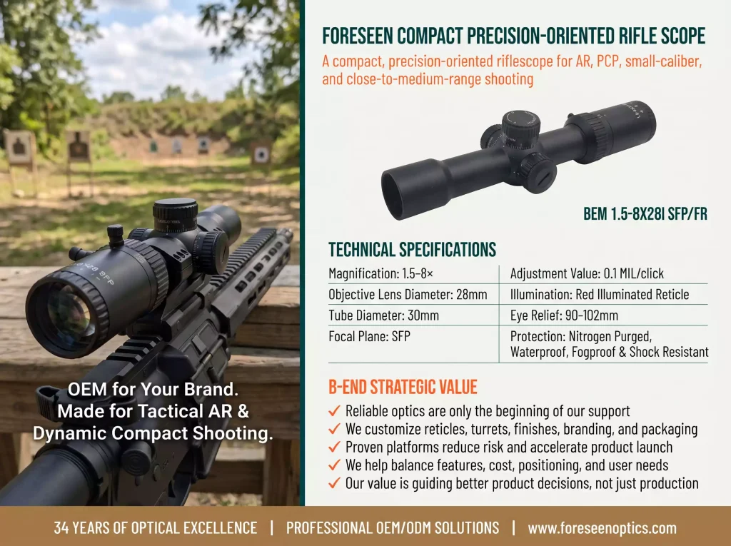 Driven & Short Range Hunting Scopes BEM1.5-8X281 SFP/FR