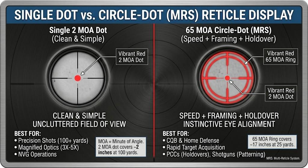 SINGLE DOT vs. CIRCLE-DOT RETICLE