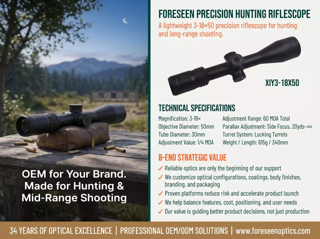 High-Zoom Large-Objective Rifle Scopes XIY3-18X50